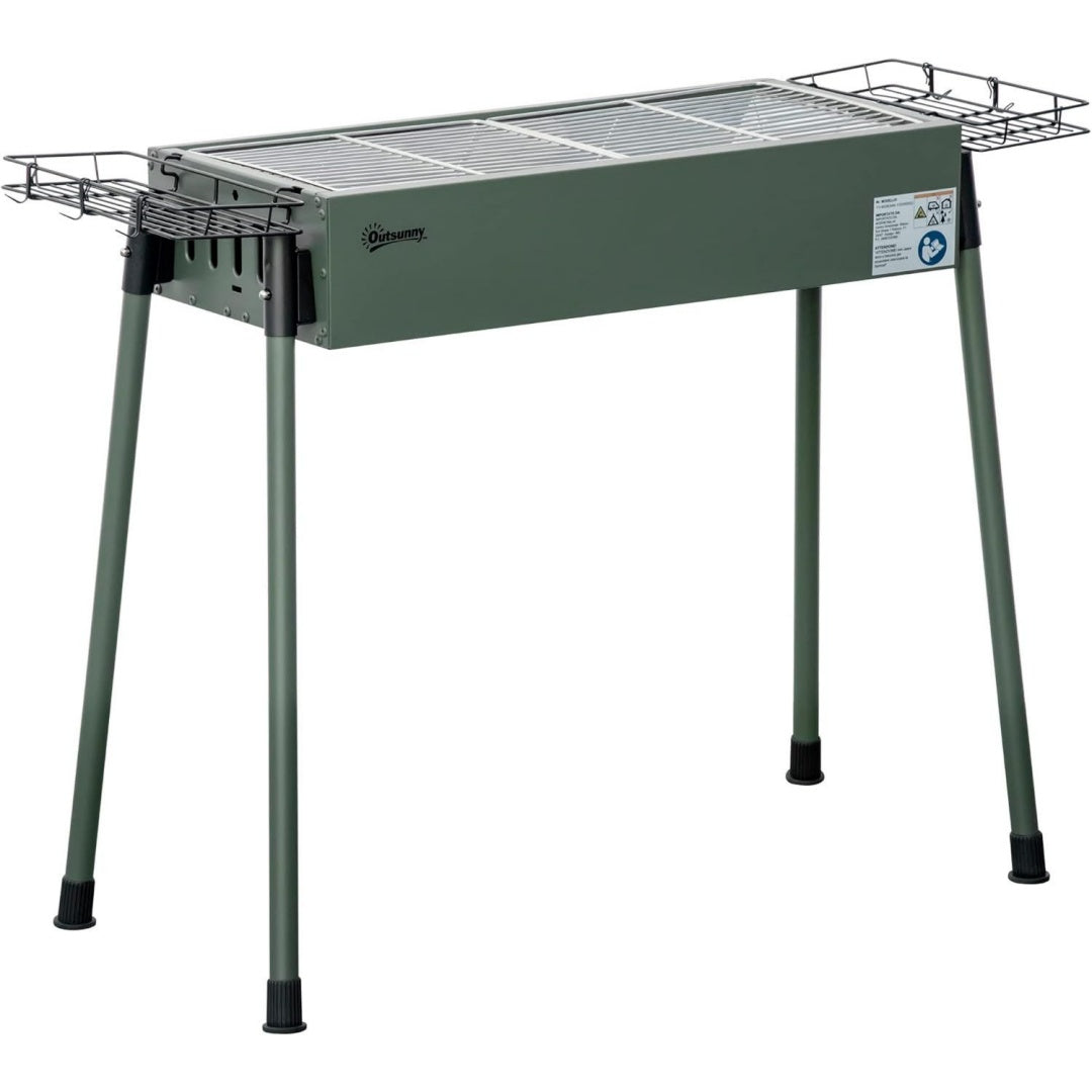 Barbecue a carbone con struttura in acciaio verde