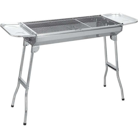Barbecue a carbone pieghevole con struttura in acciaio nero con design versatile