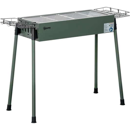 Barbecue a carbone con struttura in acciaio verde