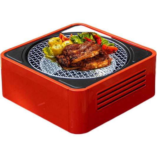Barbecue a carbone regolabile con struttura in acciaio bianco